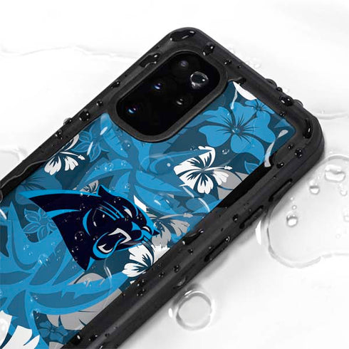 NFL Carolina Panthers Tropical Print Galaxy S20 Plus Waterproof Case