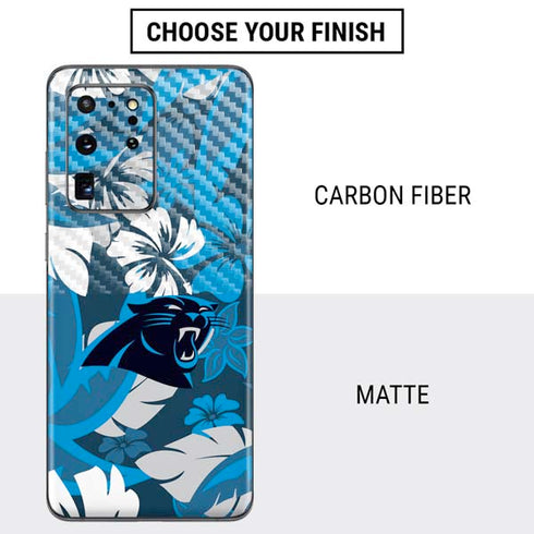 NFL Carolina Panthers Tropical Print Galaxy S20 Ultra 5G Skin