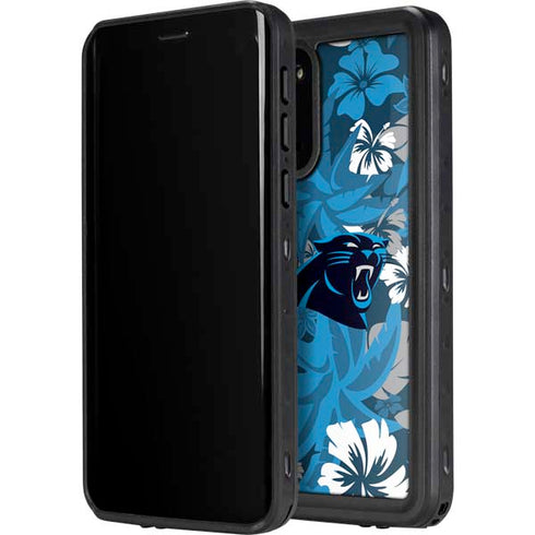 NFL Carolina Panthers Tropical Print Galaxy S20 Waterproof Case