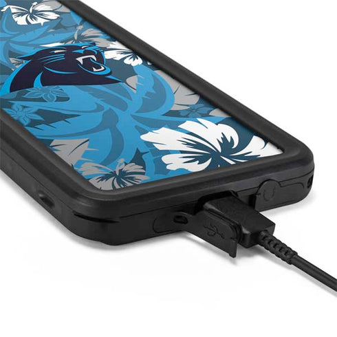 NFL Carolina Panthers Tropical Print Galaxy S20 Waterproof Case