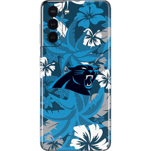 NFL Carolina Panthers Tropical Print Galaxy S21 5G Skin