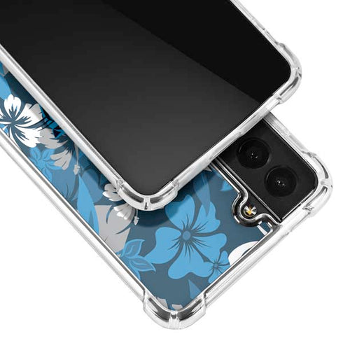 NFL Carolina Panthers Tropical Print Galaxy S21 FE Clear Case