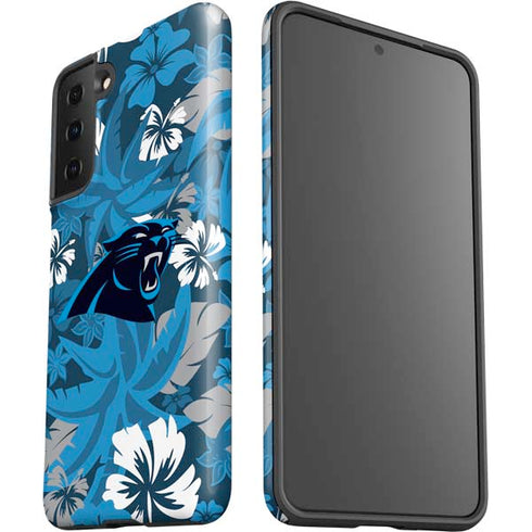 NFL Carolina Panthers Tropical Print Galaxy S21 FE Pro Case