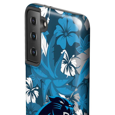NFL Carolina Panthers Tropical Print Galaxy S21 Plus 5G Pro Case