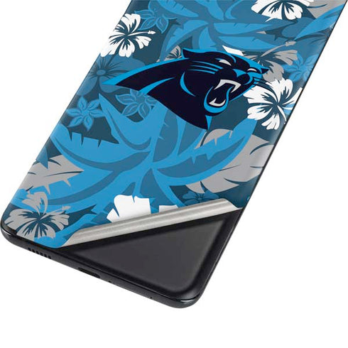 NFL Carolina Panthers Tropical Print Galaxy S21 Plus 5G Skin