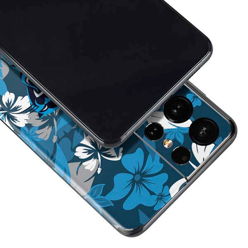 NFL Carolina Panthers Tropical Print Galaxy S21 Ultra 5G Skin