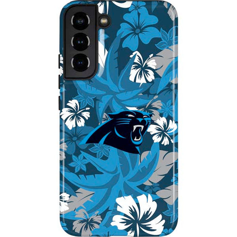 NFL Carolina Panthers Tropical Print Galaxy S22 Plus Pro Case