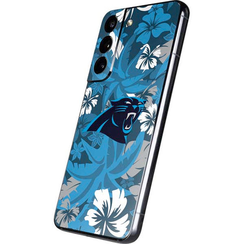 NFL Carolina Panthers Tropical Print Galaxy S22 Skin