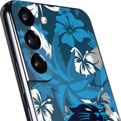 NFL Carolina Panthers Tropical Print Galaxy S22 Skin