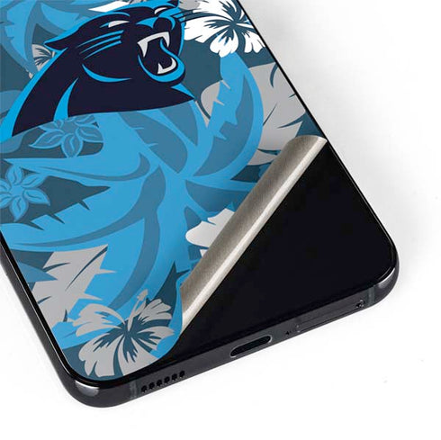 NFL Carolina Panthers Tropical Print Galaxy S22 Skin