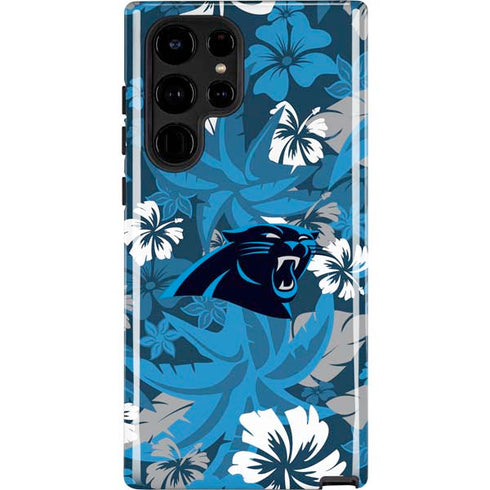 NFL Carolina Panthers Tropical Print Galaxy S22 Ultra Pro Case