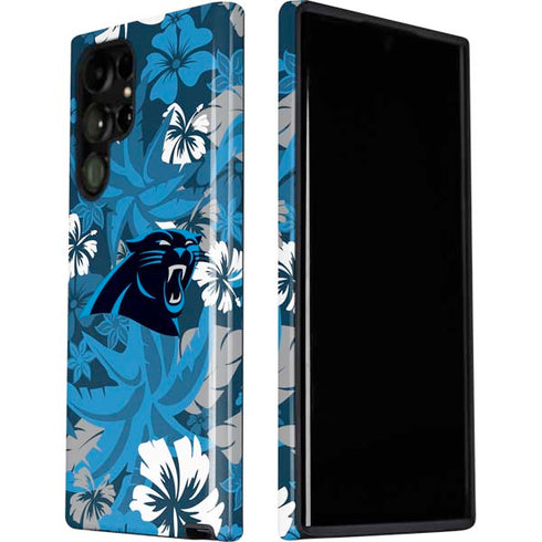 NFL Carolina Panthers Tropical Print Galaxy S22 Ultra Pro Case