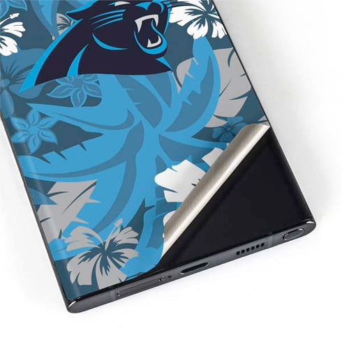 NFL Carolina Panthers Tropical Print Galaxy S22 Ultra Skin