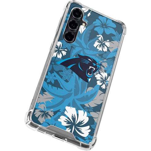 NFL Carolina Panthers Tropical Print Galaxy S23 FE Clear Case
