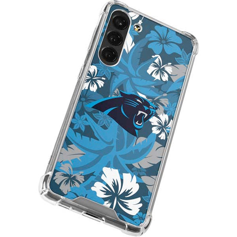 NFL Carolina Panthers Tropical Print Galaxy S23 Plus Clear Case