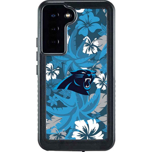 NFL Carolina Panthers Tropical Print Galaxy S23 Plus Waterproof Case