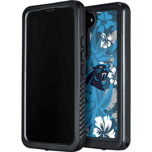 NFL Carolina Panthers Tropical Print Galaxy S23 Plus Waterproof Case