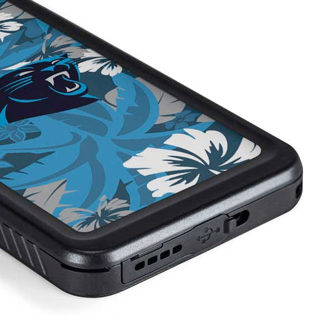 NFL Carolina Panthers Tropical Print Galaxy S23 Plus Waterproof Case
