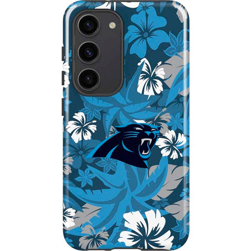 NFL Carolina Panthers Tropical Print Galaxy S23 Pro Case
