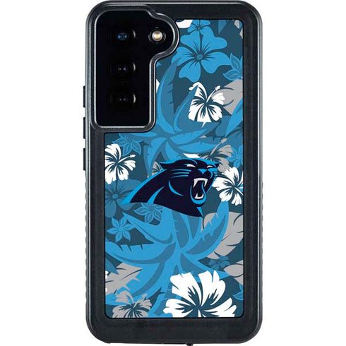 NFL Carolina Panthers Tropical Print Galaxy S23 Waterproof Case