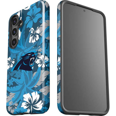 NFL Carolina Panthers Tropical Print Galaxy S24 Impact Case
