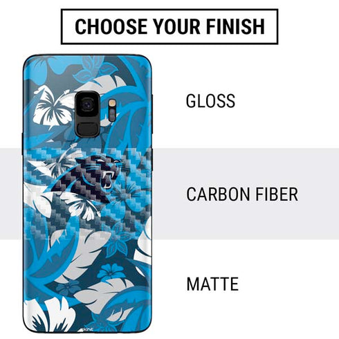NFL Carolina Panthers Tropical Print Galaxy S9 Skin