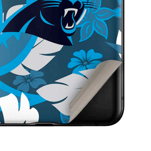 NFL Carolina Panthers Tropical Print Galaxy Z Flip Skin