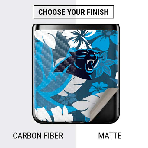 NFL Carolina Panthers Tropical Print Galaxy Z Flip Skin