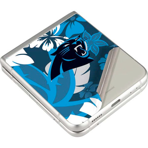 NFL Carolina Panthers Tropical Print Galaxy Z Flip3 5G Skin