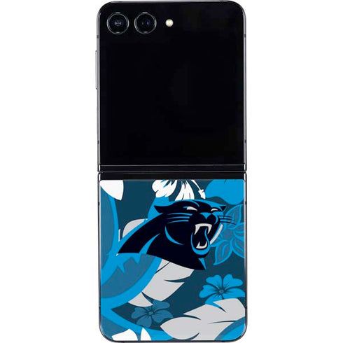 NFL Carolina Panthers Tropical Print Galaxy Z Flip5 5G Skin