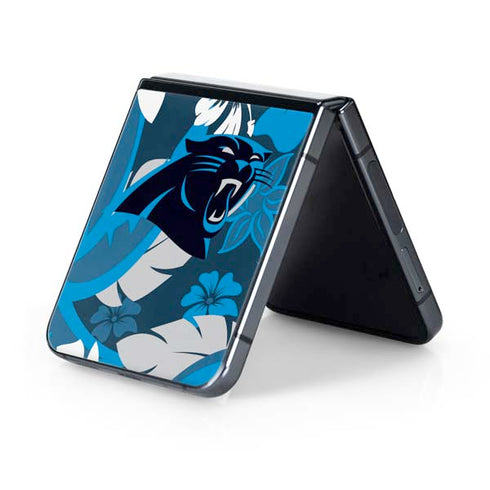 NFL Carolina Panthers Tropical Print Galaxy Z Flip5 5G Skin