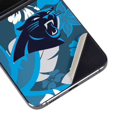 NFL Carolina Panthers Tropical Print Galaxy Z Flip5 5G Skin