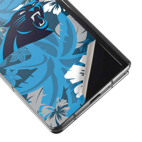 NFL Carolina Panthers Tropical Print Galaxy Z Fold2 5G Skin