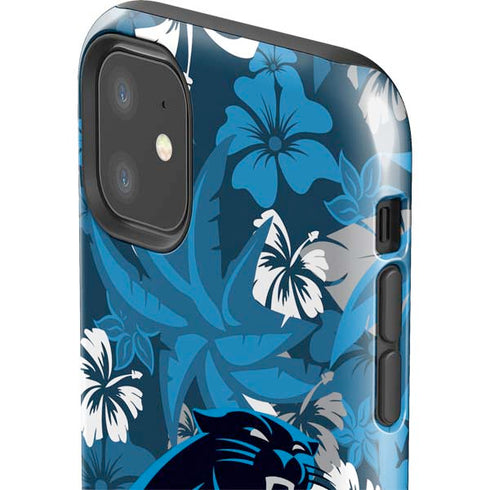 NFL Carolina Panthers Tropical Print iPhone 11 Impact Case