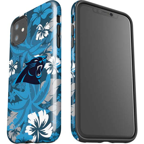 NFL Carolina Panthers Tropical Print iPhone 11 Impact Case
