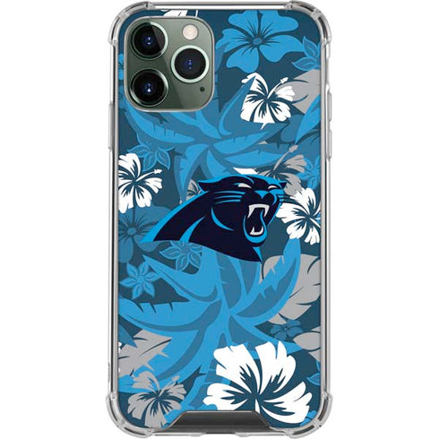 NFL Carolina Panthers Tropical Print iPhone 11 Pro Max Clear Case