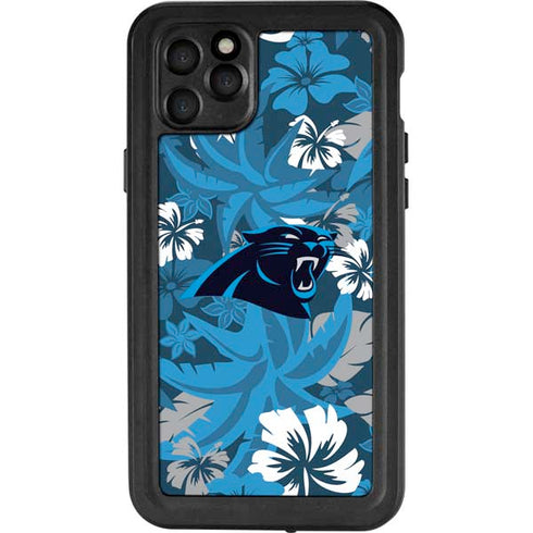 NFL Carolina Panthers Tropical Print iPhone 11 Pro Max Waterproof Case