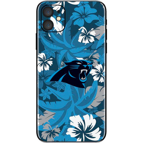 NFL Carolina Panthers Tropical Print iPhone 11 Skin