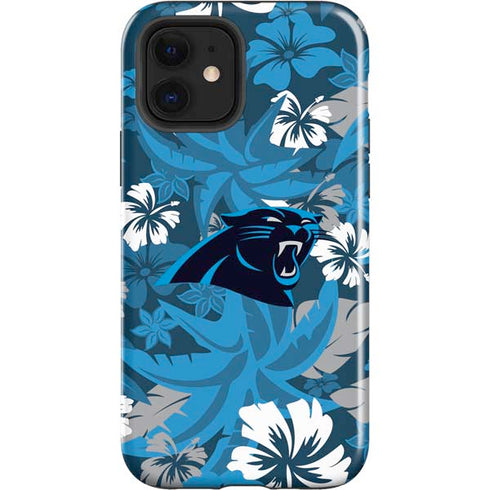 NFL Carolina Panthers Tropical Print iPhone 12 Impact Case