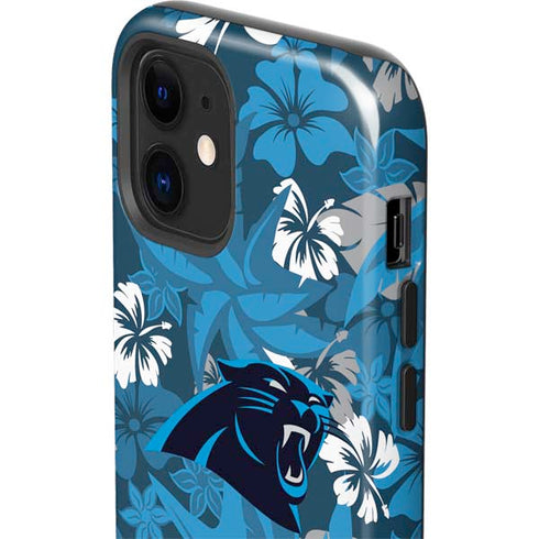 NFL Carolina Panthers Tropical Print iPhone 12 Impact Case