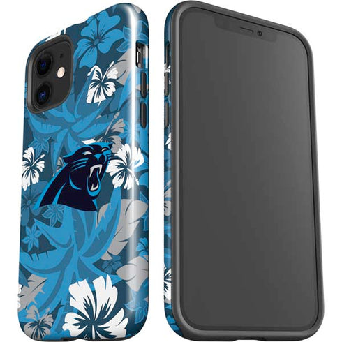 NFL Carolina Panthers Tropical Print iPhone 12 Impact Case