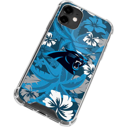 NFL Carolina Panthers Tropical Print iPhone 12 Mini Clear Case