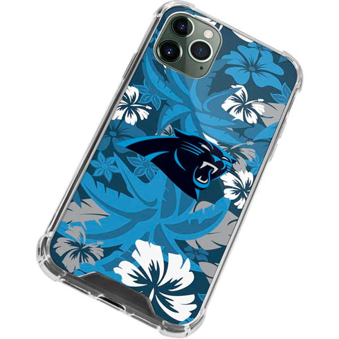 NFL Carolina Panthers Tropical Print iPhone 12 Pro Clear Case
