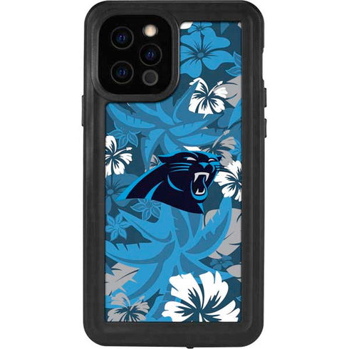 NFL Carolina Panthers Tropical Print iPhone 12 Pro Waterproof Case