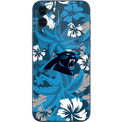 NFL Carolina Panthers Tropical Print iPhone 12 Skin