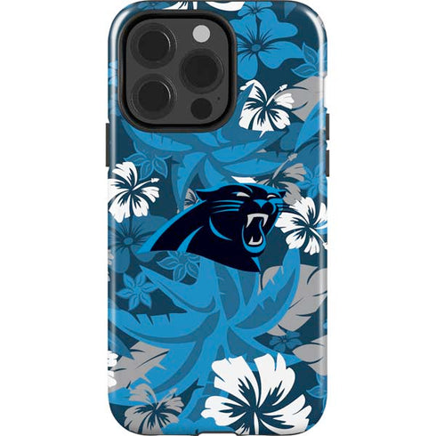 NFL Carolina Panthers Tropical Print iPhone 13 Pro Impact Case