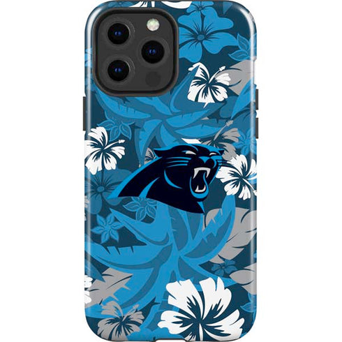 NFL Carolina Panthers Tropical Print iPhone 13 Pro Max Impact Case