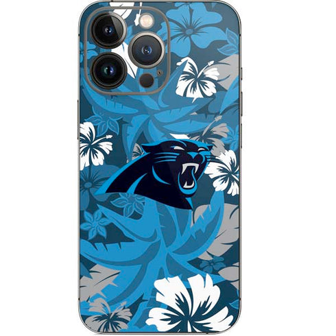 NFL Carolina Panthers Tropical Print iPhone 13 Pro Skin