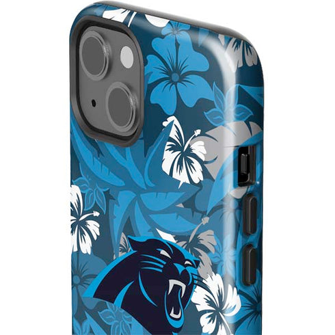 NFL Carolina Panthers Tropical Print iPhone 15 Impact Case