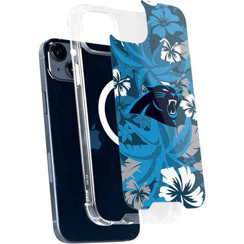 NFL Carolina Panthers Tropical Print iPhone 14 Plus MagSafe Case